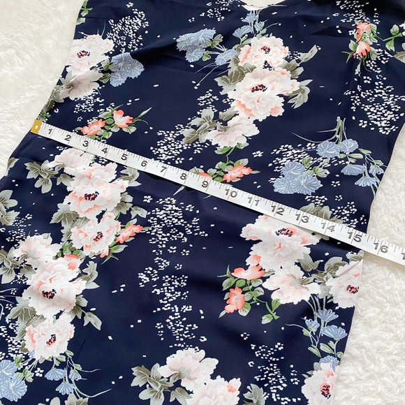 Love Fire, NWOT, Women's Floral Slip Dress, Adjustable Straps, Navy Blue, Size S - Picture 3 of 10